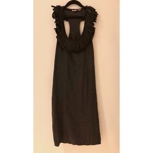 NWOT Calypso St. Barth Silk Fringe Collar Dress